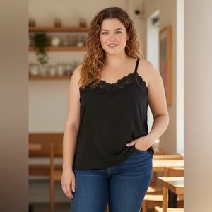 Torrid Womens black “Sophie Georgette Embroidered Cami”